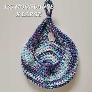 X LARGE 135 MOONDANCE HANDMADE CROCHETED  HANGING WALL STORAGE BASKET
